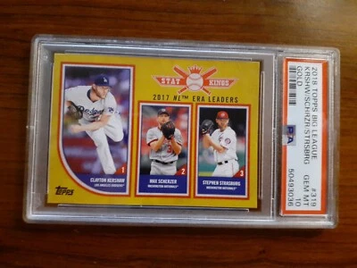PSA 10 2018 Topps Big League #319 Gold SP Kershaw Scherzer Starsburg Future HOF - Image 1 of 2
