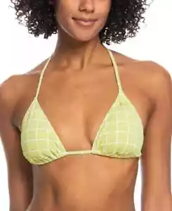 Top de natación de bikini Roxy para mujer Salado Brillo Tiki Triángulo pequeño - Imagen 1 de 4