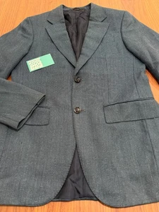 ERMENEGILDO ZEGNA COUTURE CASHMERE SPORTS COAT SUIT JACKET EMERALD BLUE 46C - Picture 1 of 12
