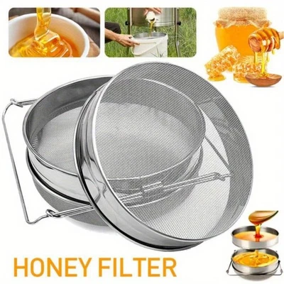 2-tlg Edelstahl Honig Sieb Doppelsieb Honigsieb Filter Schmutzfänger Absetztank - Bild 1 von 4