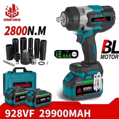 2800Nm Akku Schlagschrauber Akkuschrauber Ratschen Kfz Reifenwechse w/ Nusssatz - Bild 1 von 4