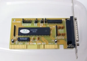 Zeon 2 H9m Sun 6311 ISA Parallel Port Card KW-508E Ver 1.0 - Afbeelding 1 van 4