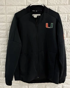 Adidas Herren Schwarz Jacke Large Langarm Um University Of Miami Hurricanes - Bild 1 von 11