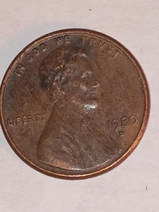 1980 D Mint Mark penny  - Picture 1 of 3