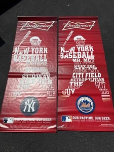 2- Mets / Yankees Subway Budweiser Vinyl Schild 60x22 DBL SIDE WORLD SERIES 2015 - Bild 1 von 8