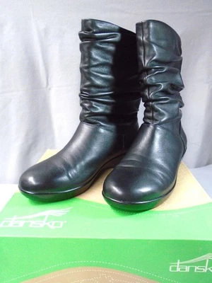 Bota holgada Dansko vintage de cuero negro, media pantorrilla, para mujer talla 9 Foto 1 de 4