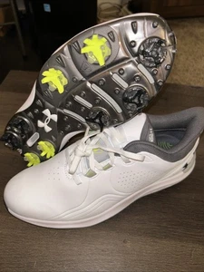 🔥Zapatos de golf Under Armour UA Drive Pro blancos grises con clavos para hombre 8 3026918-100 - Imagen 1 de 7
