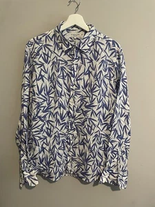Camicia uomo Europann Saint-Tropez 100% lino taglia 3 floreale manica lunga - Foto 1 di 6