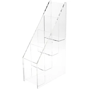 Plymor Acrylic 4-Level Tri-Fold Brochure Rack (Countertop), Fits 4"W Items - Picture 1 of 1