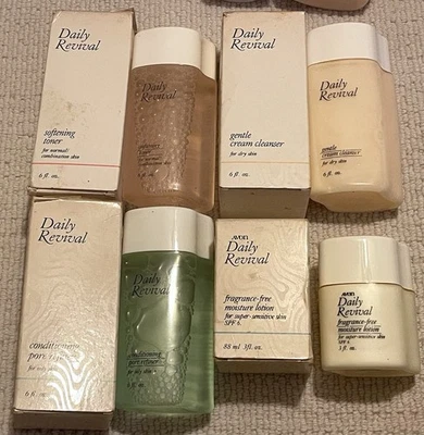 Avon Daily Revival Lot Softening Toner, Pore Refiner, Cream Cleanser NEW! NOS! - Image 1 of 4