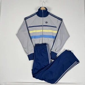 Adidas Trainingsanzug Vintage 80er Made in France Herren Medium Ventex Jacke Jogginghose - Bild 1 von 19