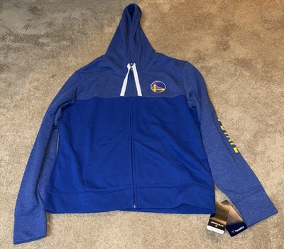 Sudadera con capucha cremallera completa azul talla L con logotipo de Golden State Warriors Fanatics para mujer nueva con etiquetas Foto 1 de 4