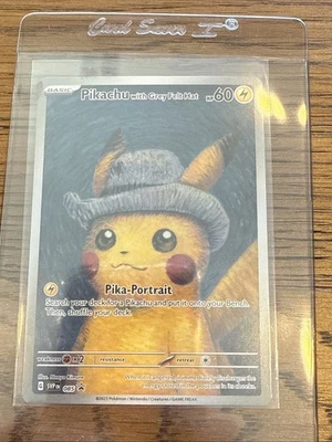 Pokemon Pikachu With Grey Felt Hat Van Gogh Full Art Promo SVP EN 085 - Image 1 of 4