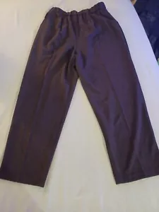 Briggs New York Elastic Waist Dress Pants Slacks Brown Pockets Women's Size 12 - Picture 1 of 8