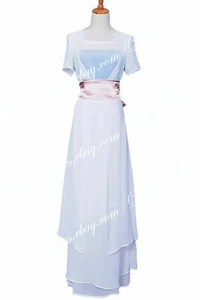 Titanic Cosplay Kostüm rosa weiß Chiffon langes Kleid Mädchen schön Halloween - Bild 1 von 8