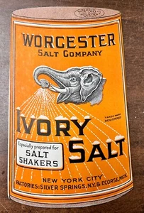 Antique 1900s Worcester Ivory Salt Advertising w/elephant Ink Blotter EX++ cond. - Picture 1 of 2