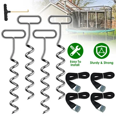 Trampolin Bodenanker Befestigung Spiral Erdanker Set Garten Pavillon Bodenanker - Bild 1 von 4