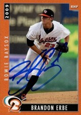 2009 Bowie Baysox BRANDON ERBE Signed Card autograph AUTO ORIOLES RC .