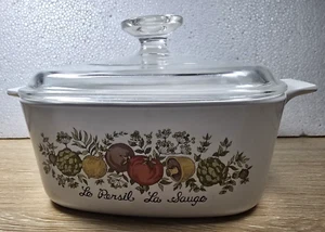 Cazuela cubierta vintage Corning Ware A-1 1/2-B "Le Persil La Sauge" 1,5 qt - Imagen 1 de 9