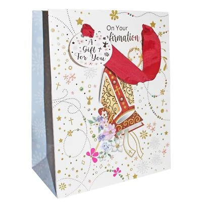 Bolsa de presente confirmação 23cm x 18cm ocasião religiosa - simbólica F50210 - Imagem 1 de 3