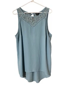 Torrid Sleeveless Top Women’s 1X Lace Trim Sheer HiLo Coquette Romantic Whimsy - Picture 1 of 15