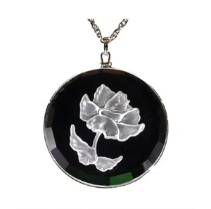 Austrian Crystal Intaglio Rose Pendant by Hallmark - Picture 1 of 6
