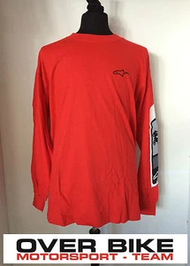 MAGLIA CASUAL MANICHE LUNGHE COTONE ALPINESTARS CAN CAN COLORE ROSSO TAGLIA XL - Foto 1 di 1