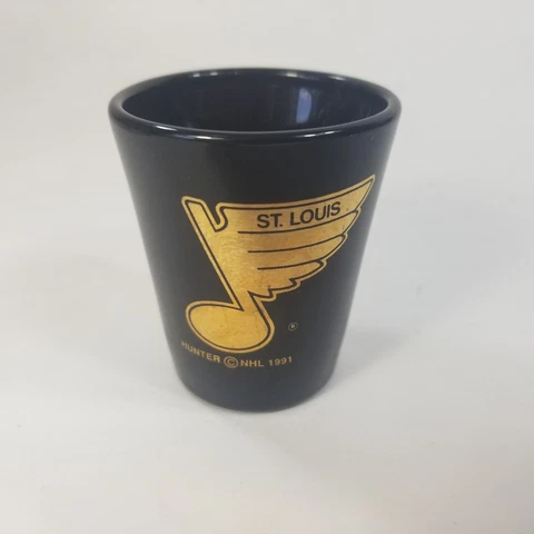 St Louis Blues Shot Glass NHL Gold Black Cover