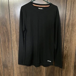 Men’s XL Omni Wool Long Sleeve Black Pullover Shirt Preowned - Picture 1 of 3