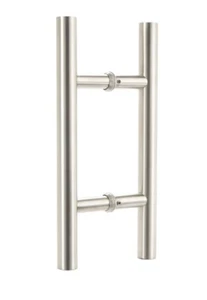Brinks 12 inch “H” Style: 305 Grade Satin Silver Stainless Steel Door Pull Set - Picture 1 of 4
