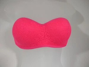 PINK Victoria’s Secret Lace Strapless Bandeau Bralette Size M - Picture 1 of 7