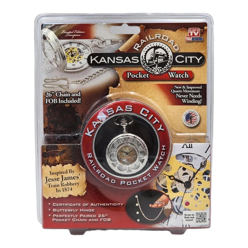Kansas Railroad City Pocket Watch