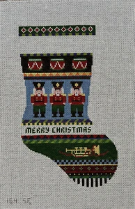 Susan Roberts 164 Needlepoint Bold Stripe Nutcracker Stocking Canvas 10 Mesh 14" - Picture 1 of 3