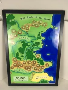 Map of Narnia & Surrounding Countries  Framed Large 32” X 22” - Imagen 1 de 3
