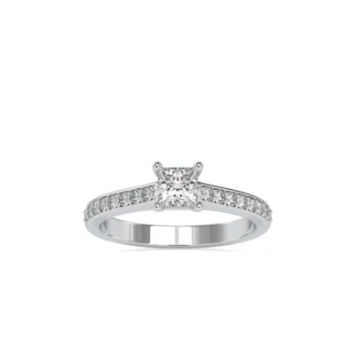0.75ct IGI Certified Lab Grown Diamond Engagement Ring Princess Cut 14k Gold - Image 1 of 4