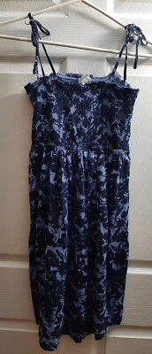 Motherhood Maternity Sundress Blue Floral Elastic Top Thin Straps - Image 1 of 2