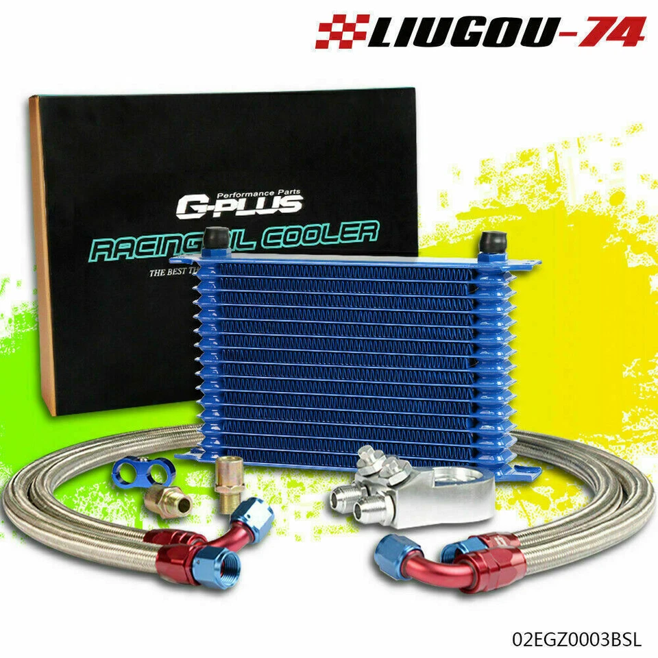 15 Row 10AN Universal Performance Alumium Engine Oil Cooler + Filter Adapter New Foto 1 de 4