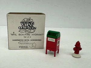 Dept 56 #5214-0 Heritage Village Mail Box & Fire Hydrant Christmas Figurines - Picture 1 of 12