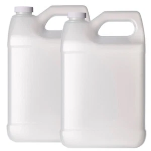F-Style 38/400 Natural 1 Gallon Bottle HDPE Jug w/ Ribbed Cap (128oz) (2 pack) - Picture 1 of 5
