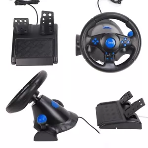 for PS3 /PS2/ PC 3 in 1 Steering Wheel Vibration Racing Game Steering Wheel USB - Picture 1 of 14