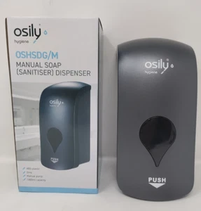 Dispensador de jabón manual gris ADS bomba manual de plástico capacidad 1000 ml lavado de manos - Imagen 1 de 8