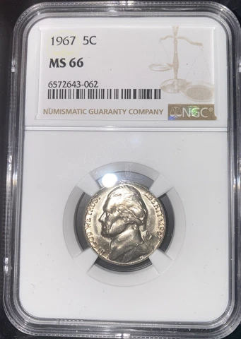 1967 Jefferson Nickel - NGC MS66 Cover