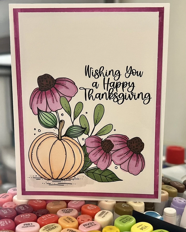 Juego de cartas Angie Blom Unity flores otoño calabaza 🎃 agradecido Foto 1 de 1