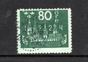Sweden 1924 UPU Worldcongress 80 Ore stamp (Michel 155) nice used - Picture 1 of 2