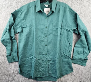 Splendid Bailey Linen Blend Button Down Tunic Shirt Womens S Oasis Patch Pocket - Picture 1 of 13