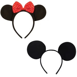 Ladies Girls Minnie Mouse Ears Bow Headband Mickey Mouse Disney Fancy Dress Uk - Picture 1 of 3