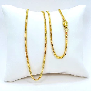 Genuine 22K Solid Yellow Gold Franco Chain Necklace 22 in 1.58mm Hallmarked 916 - Picture 1 of 13