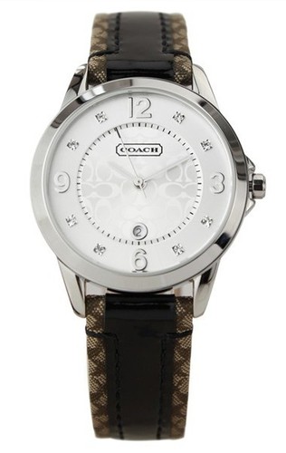 Orologio Coach Legacy donna quadrante argento cinturino decorato pelle plastica 14501459