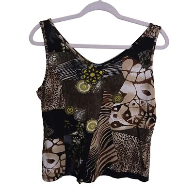 Camiseta sin mangas Femme Sistina hecha en Italia estampado animal talla M Foto 1 de 4