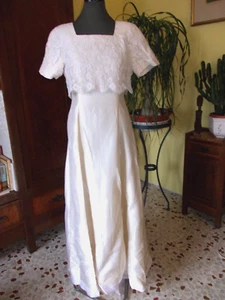 ABITO DA SPOSA VINTAGE IN RASO COLOR AVORIO MARCA ROBELLA SPOSE N° 4 - Bild 1 von 13